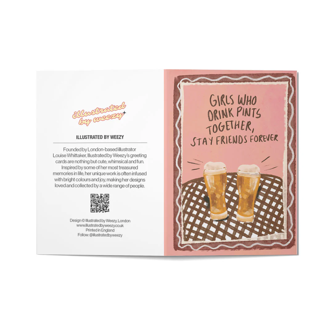 Girls Who Drink Pints Together, Stay Friends Forever Greeting Card - Image 2