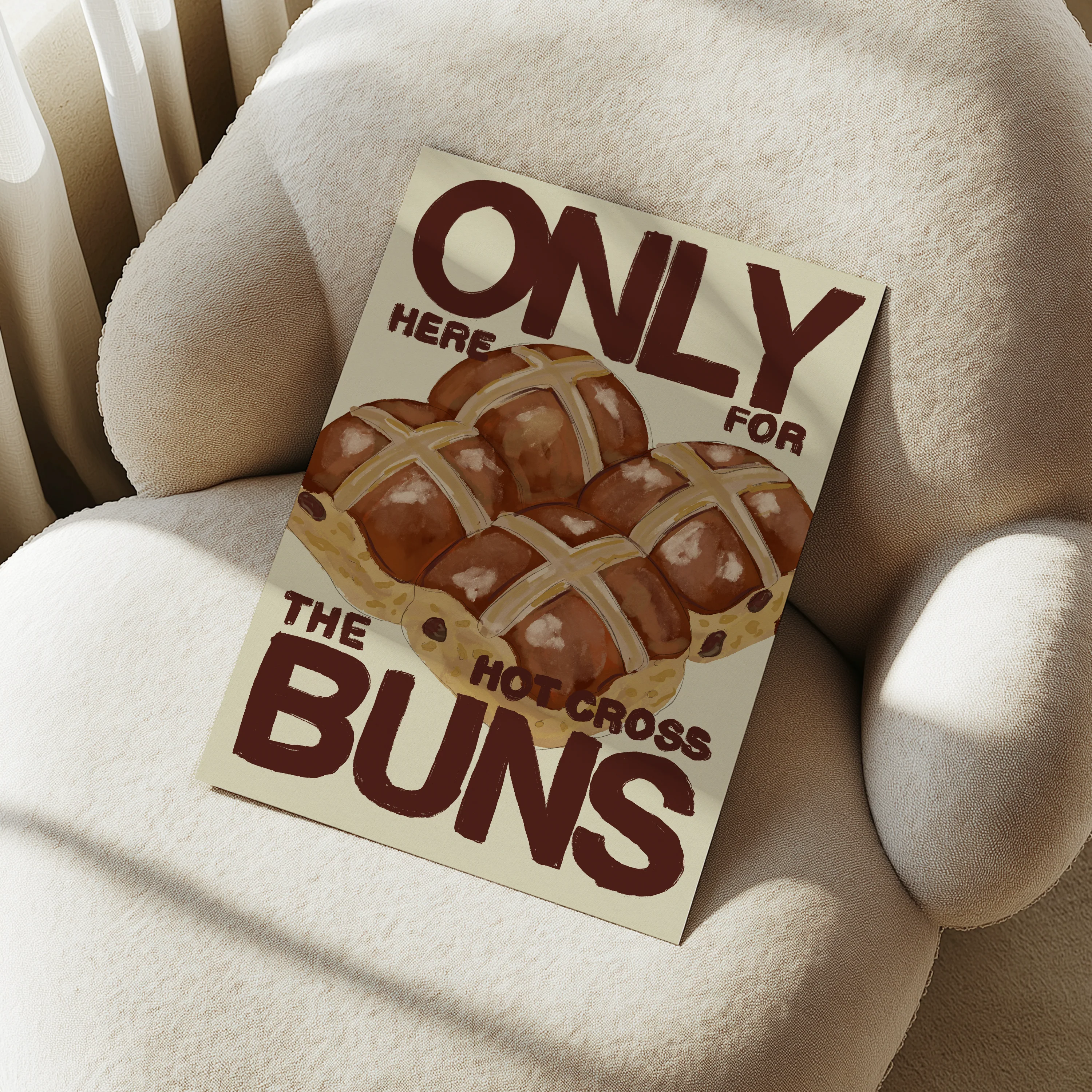 Only Here For The Hot Cross Buns Print - Image 3